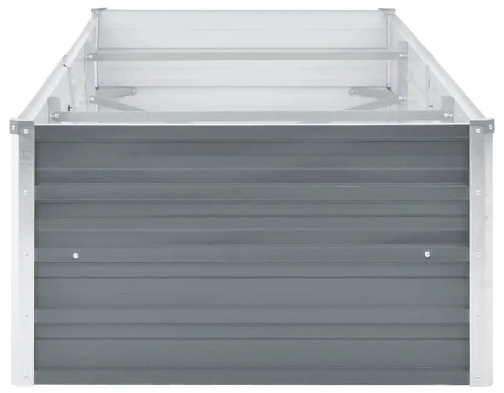 Canteiro elevado de jardim aço galvanizado 240x80x45cm cinzento
