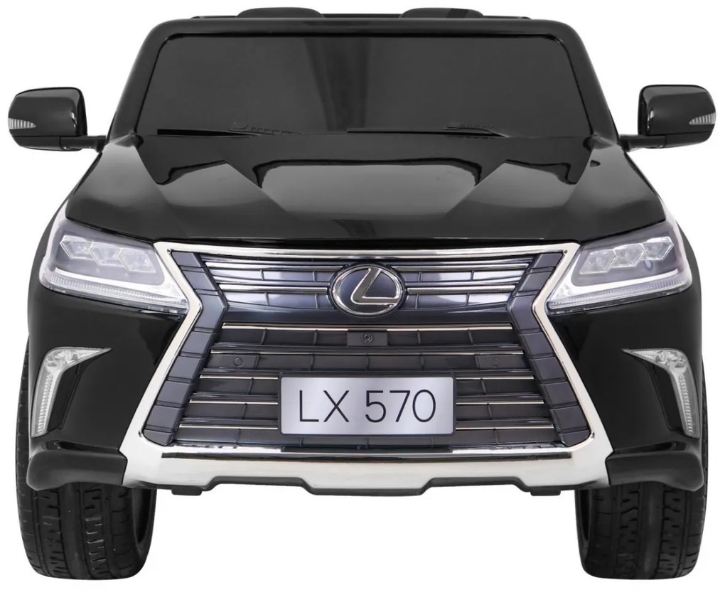 Carro elétrico para Crianças 24V 4x4 2 Lugares Lexus LX570 Rodas de EVA, Assento de couro Preto Pintado