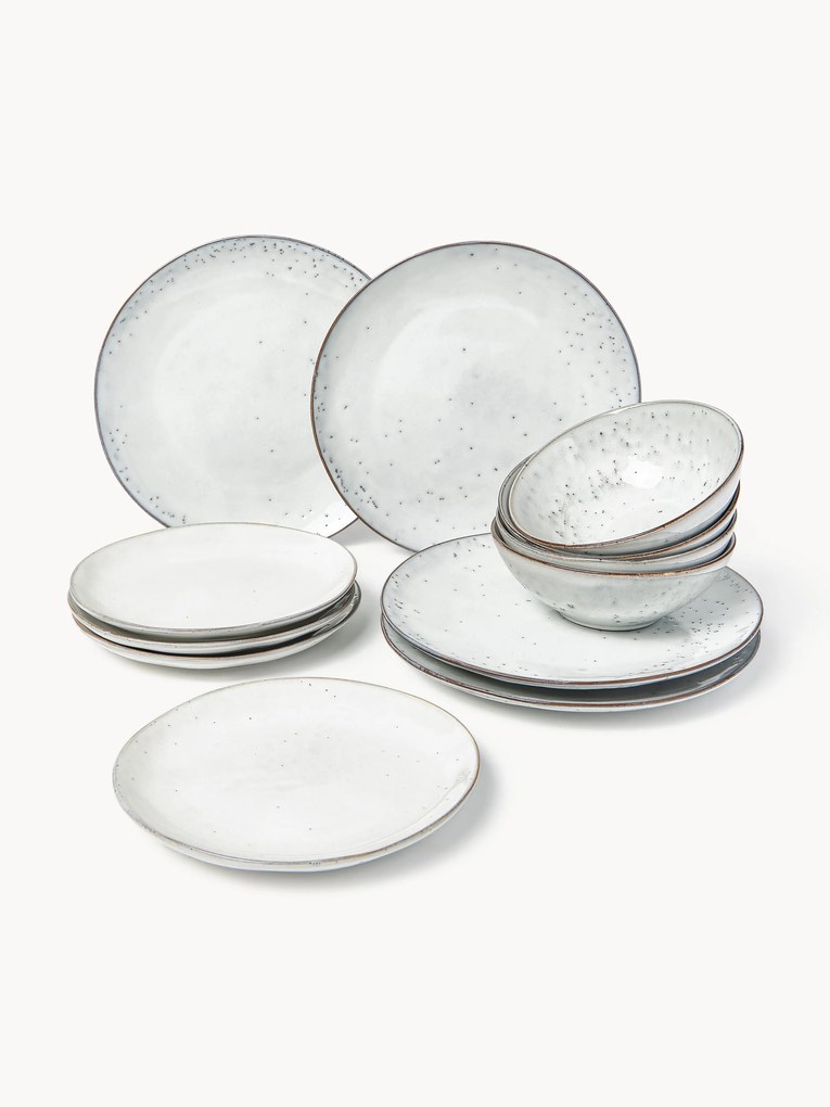 Conjunto de loiça artesanal Nordic Sand, 12 uni.
