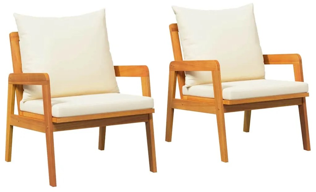 Cadeiras de Jardim 2 pcs 59.5x65x71.5 cm Madeira Sólida de Acácia
