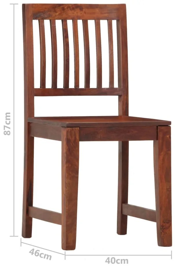 Cadeiras de jantar 2 pcs madeira de mangueira maciça