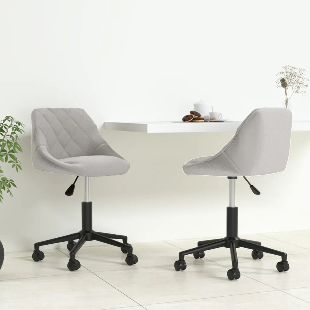 vidaXL Cadeiras de jantar giratórias 2 pcs veludo cinzento-claro