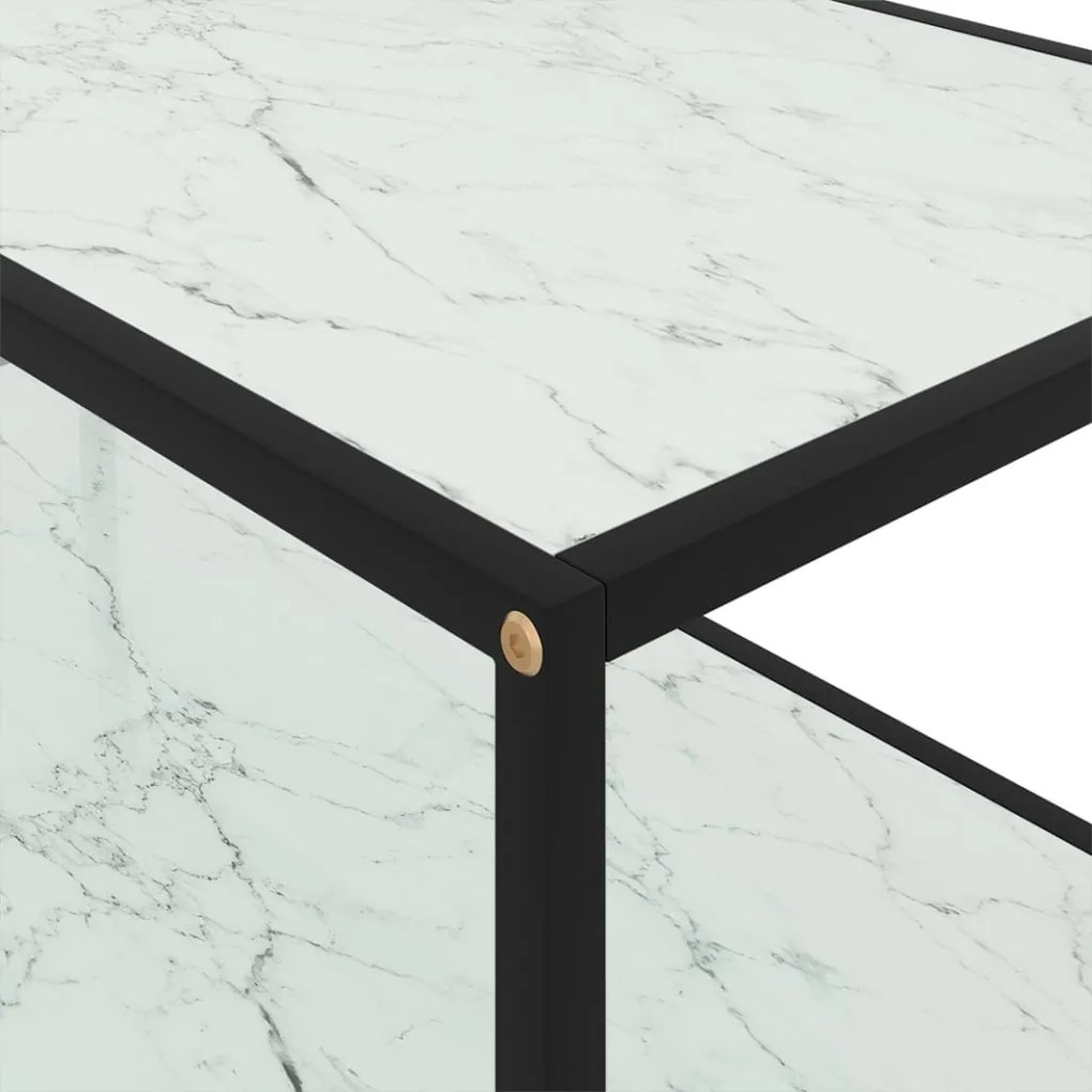 Mesa de centro 100x50x35 cm vidro temperado branco