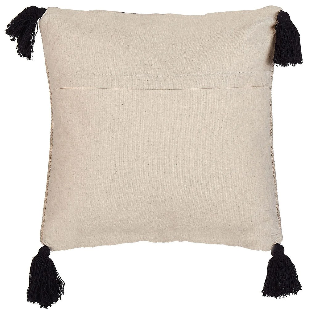 Almofada em algodão creme e preto 45 x 45 cm DEADNETTLE Beliani