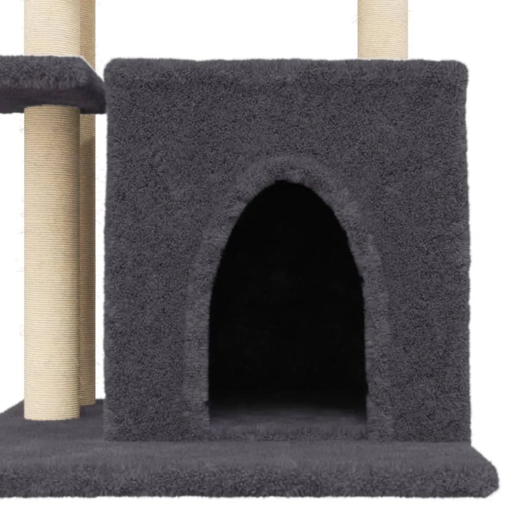 Árvore p/ gatos postes arranhadores sisal 83,5 cm cinza-escuro