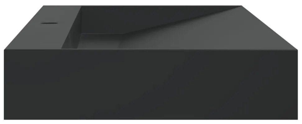 Lavatório 120x46x11 cm mineral/mármore fundido mate preto