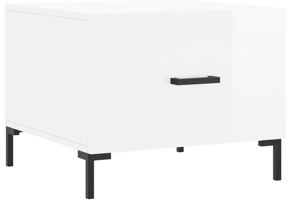 Mesas de centro 2 pcs 50x50x40 cm branco brilhante