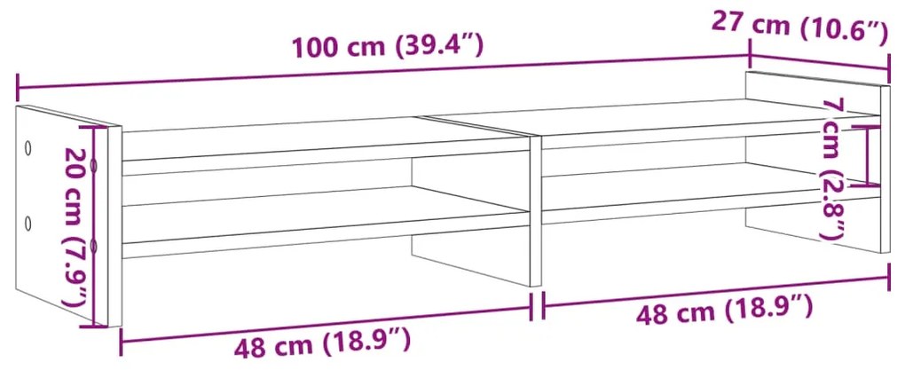 Suporte para monitor derivados de madeira cinzento cimento