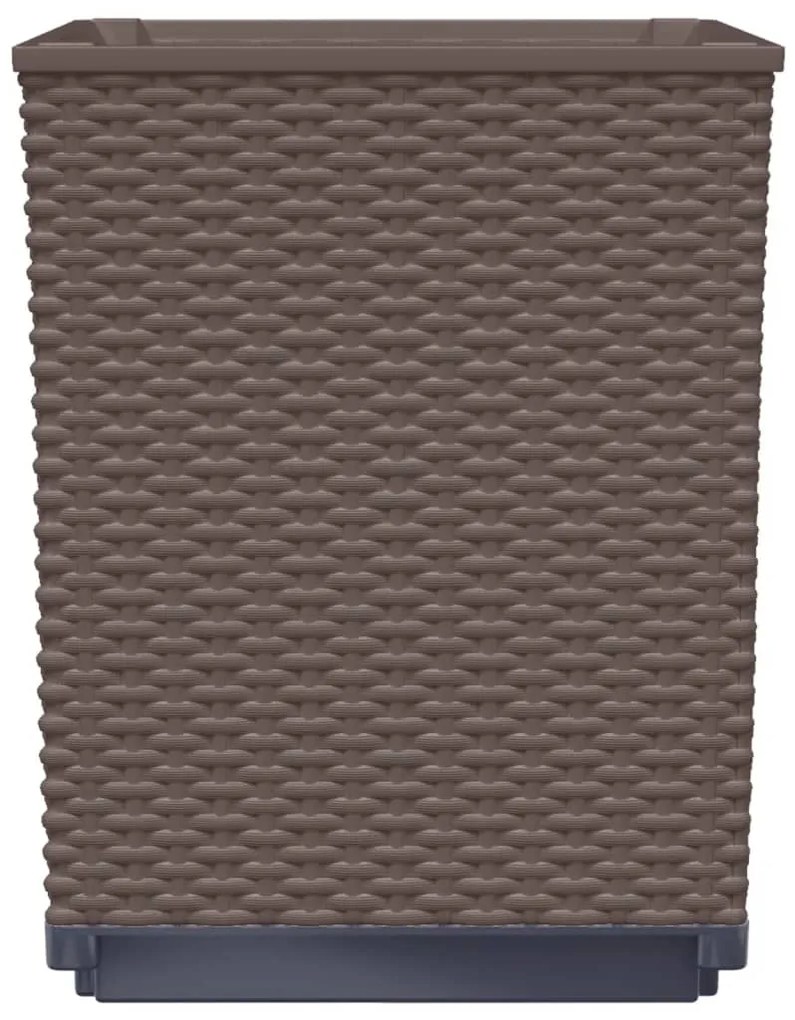 Vasos/floreiras 4 pcs 30x30x37 cm polipropileno castanho