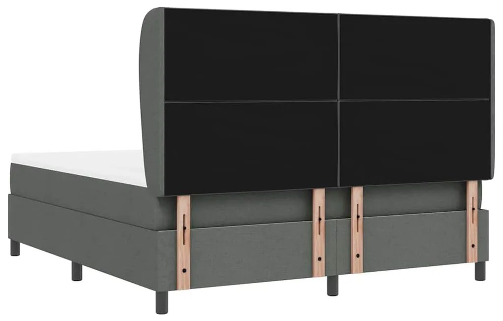 Cama Box com Colchão em Cinza Escuro, 180x200 cm em Tecido