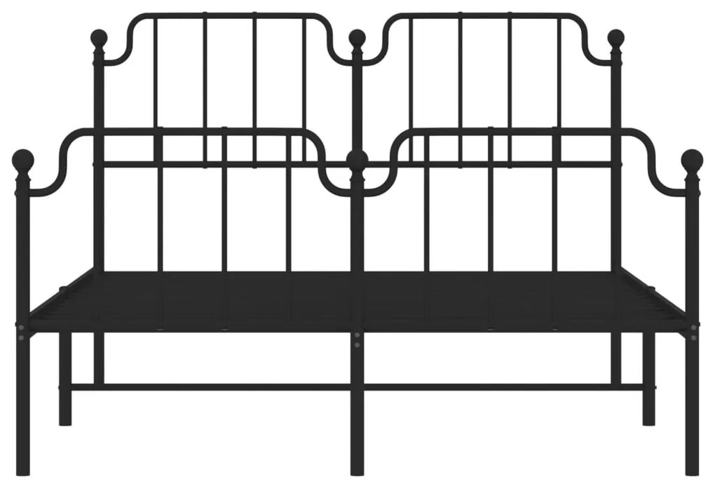 Estrutura de cama com cabeceira e pés 140x200 cm metal preto