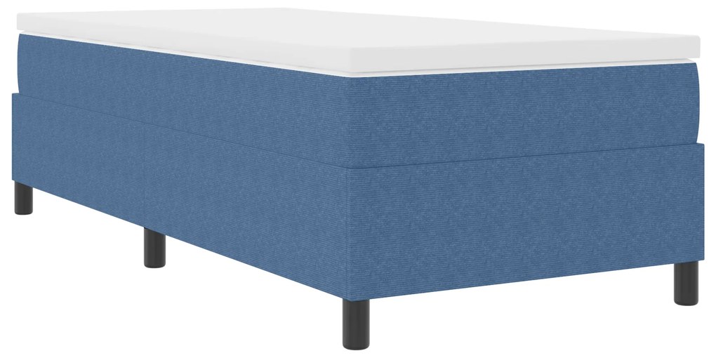 Cama Box Spring vidaXL Azul 90x200 cm Tecido Cotelê