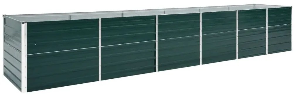 Canteiro elevado de jardim 480x80x77 cm aço galvanizado verde