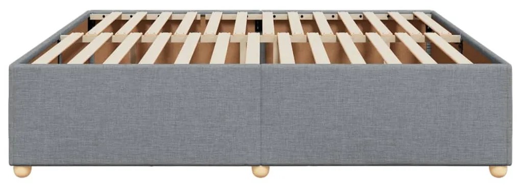 Estrutura de cama sem colchão 200x200 cm tecido cinzento-claro