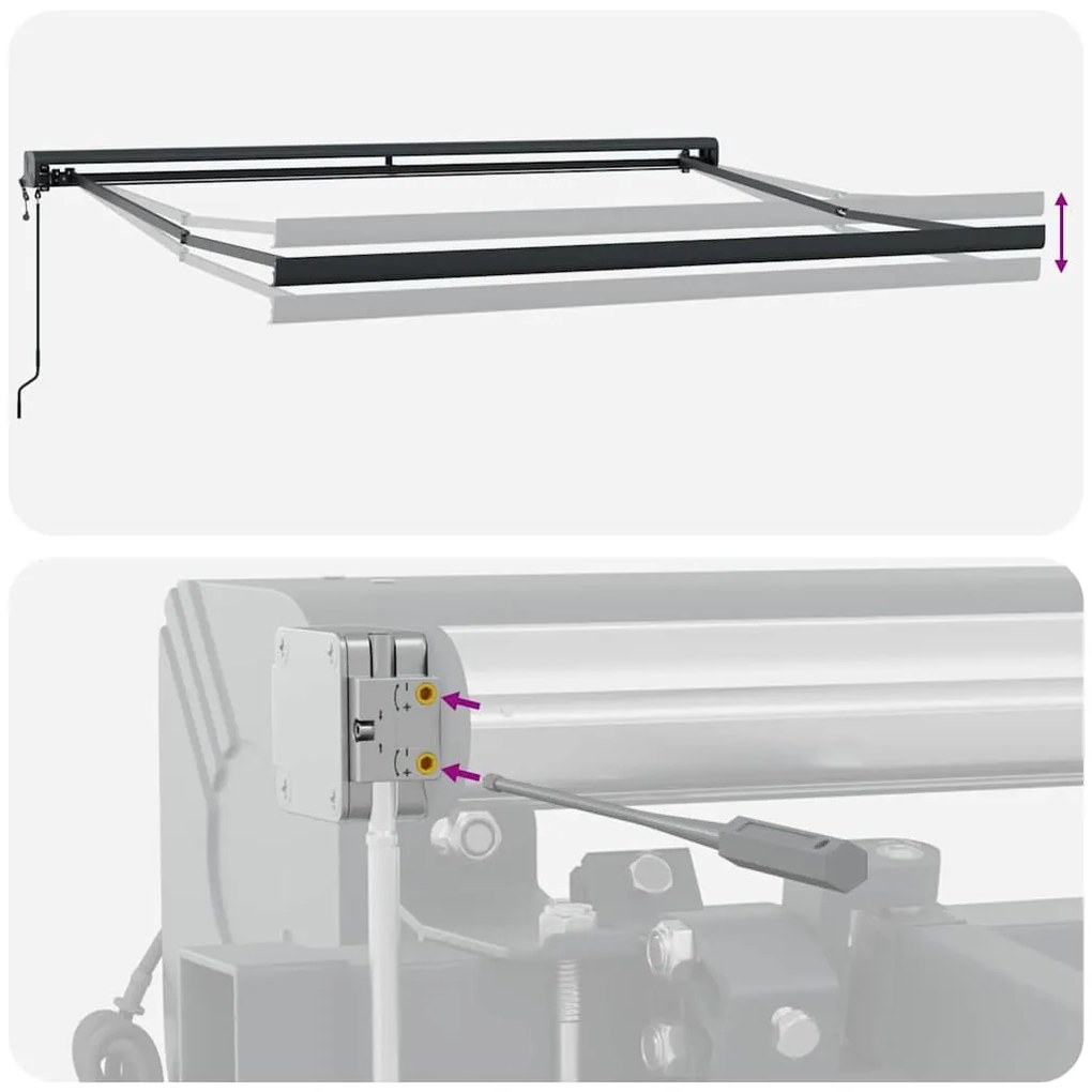 Toldo Retrátil Automático cinza-claro 350 x 250 cm