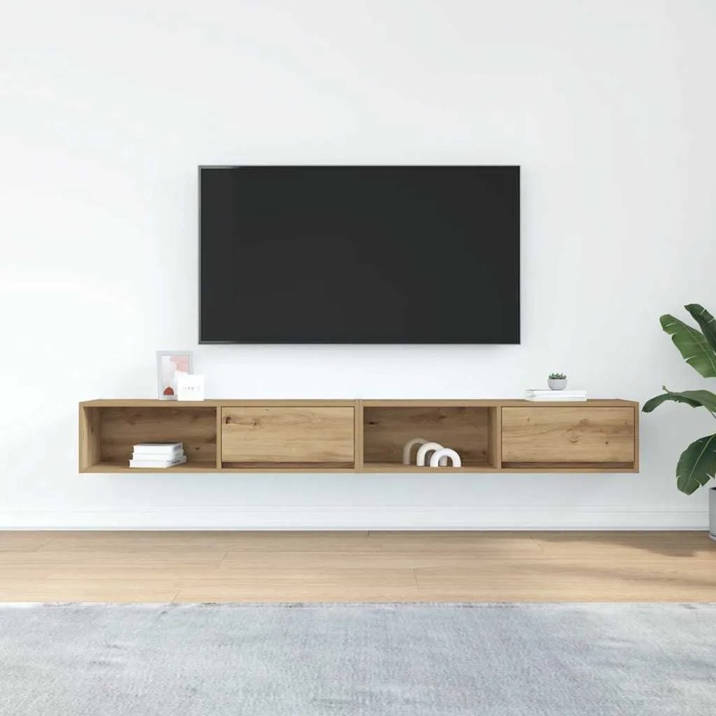 Móveis TV 2pcs 100x31x25,5cm deriv. madeira carvalho artesanal