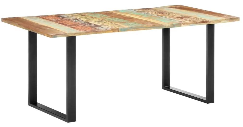 Mesa de jantar 180x90x76 cm madeira recuperada maciça