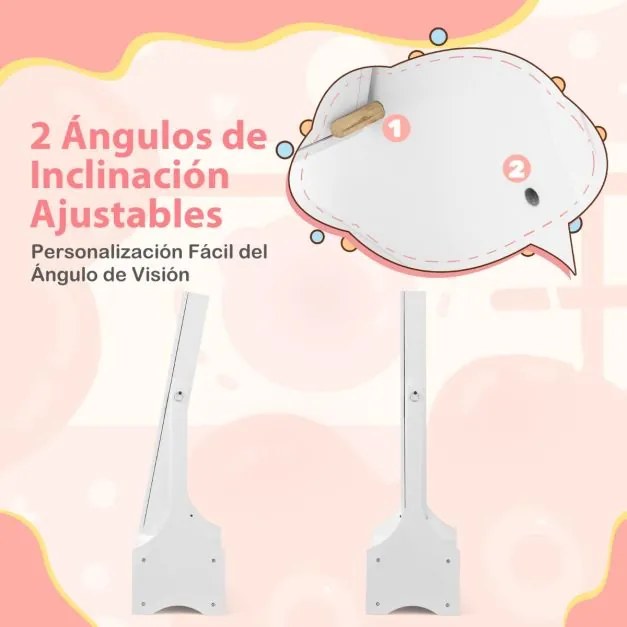 Armário espelho para joias para meninas 31,5 cm x 30 cm x 105 cm com arrumação e 2 ângulos de inclinação infantil com ganchos Prateleiras e gavetas Br