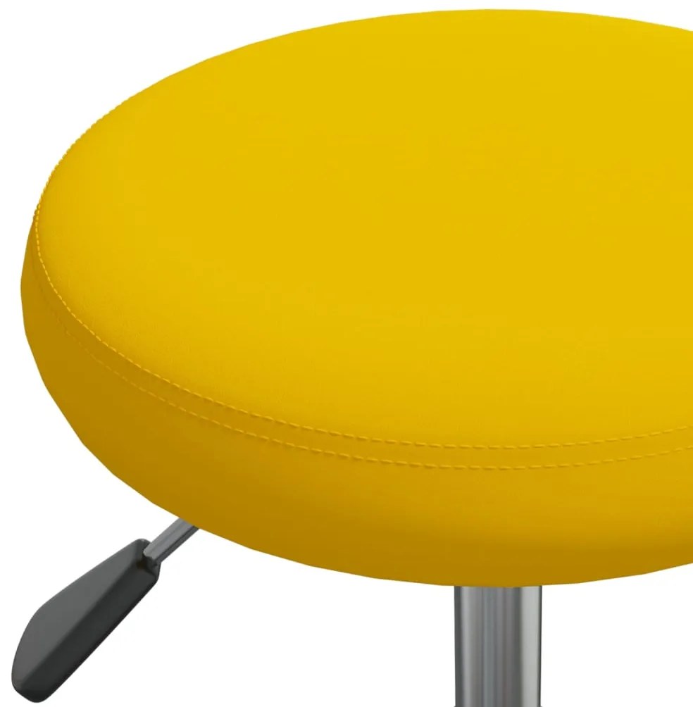 Cadeira de escritório giratória veludo amarelo mostarda
