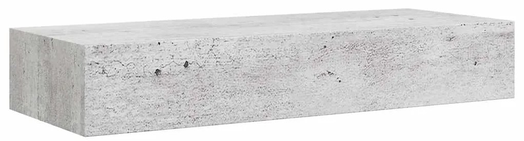 Prateleiras parede c/ gavetas 2pcs MDF 60x23,5x10 cm cinza cim.