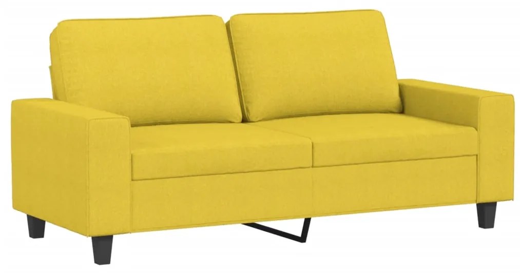 2 pcs conjunto de sofás tecido amarelo-claro