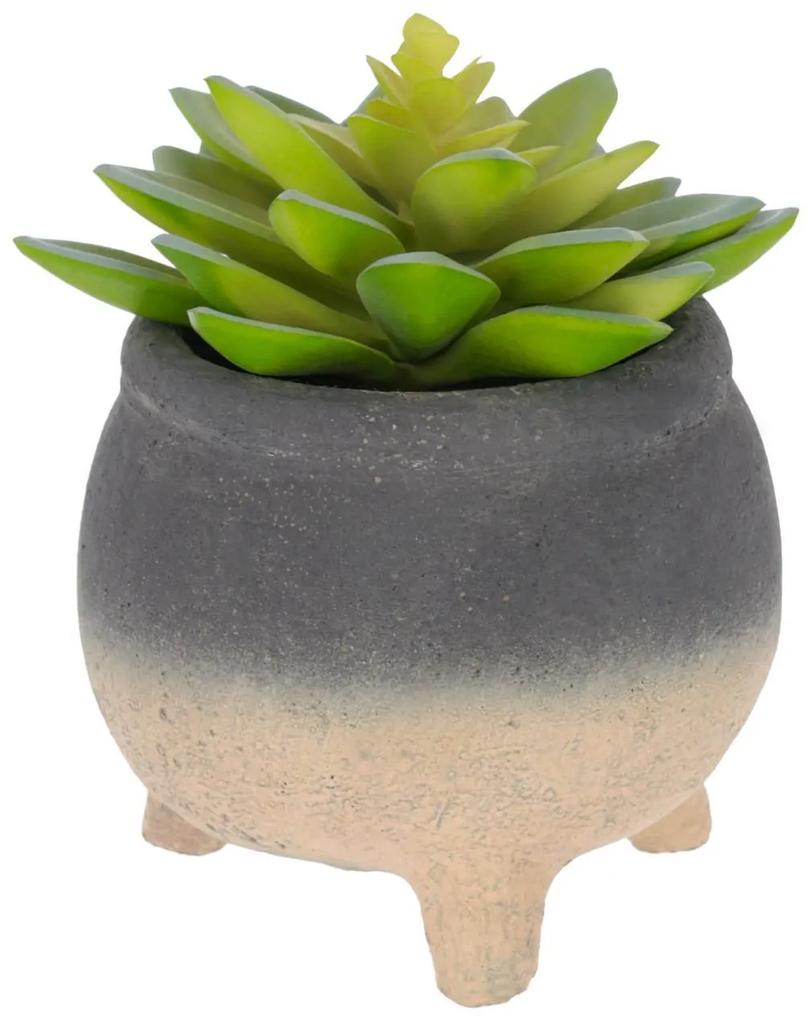 Kave Home - Planta artificial Sedum lucidum em vaso de cimento