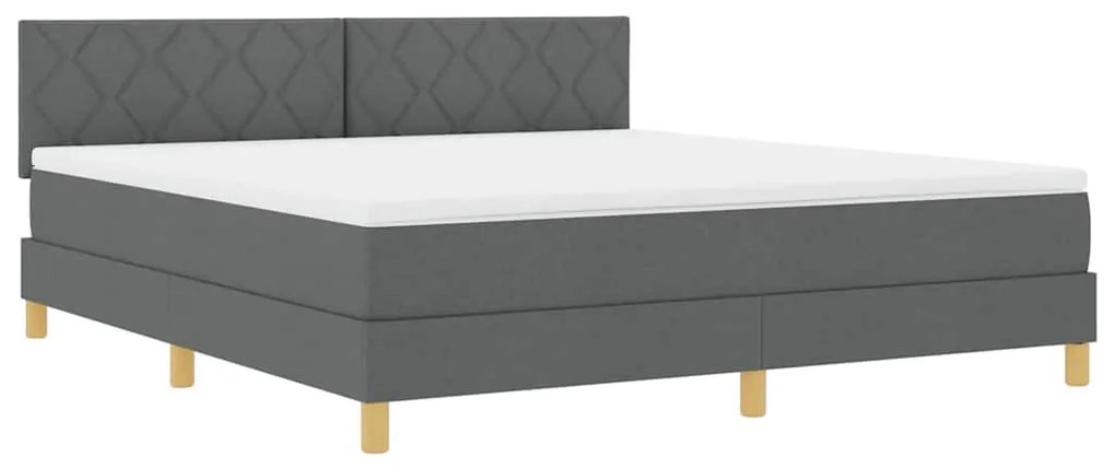 Cama Box com Colchão Cinza Escuro 180x200 cm Tecido