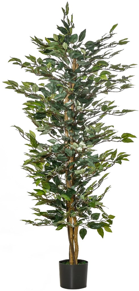 Outsunny Planta Artificial Ficus no Vaso Altura 150cm Planta Artificia