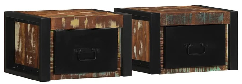 Mesas de cabeceira, 2 pcs, 40x35x25cm madeira maciça recuperada