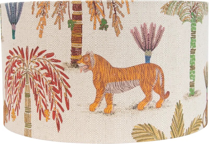 Abajur de tecido multicolorido com estampado animal 35/35/20