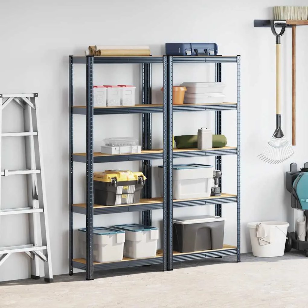 Prateleiras de armazenamento de 5 camadas 2 pcs aço antracite