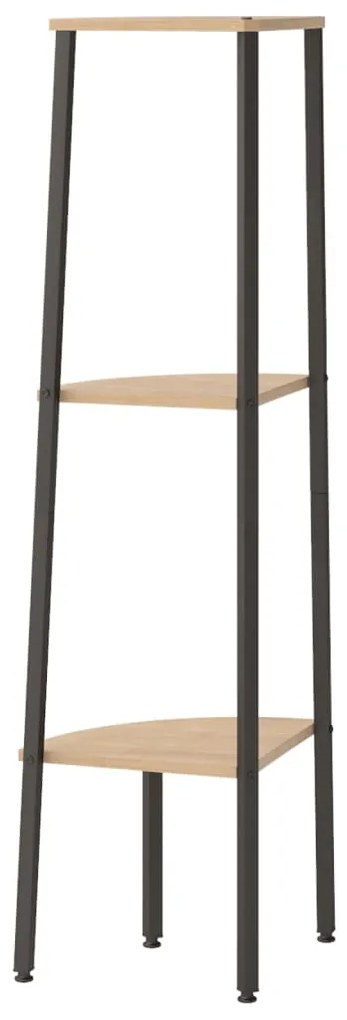 Unidade 3 pratel. de canto 45,5x31,5x120cm castanho-claro/preto