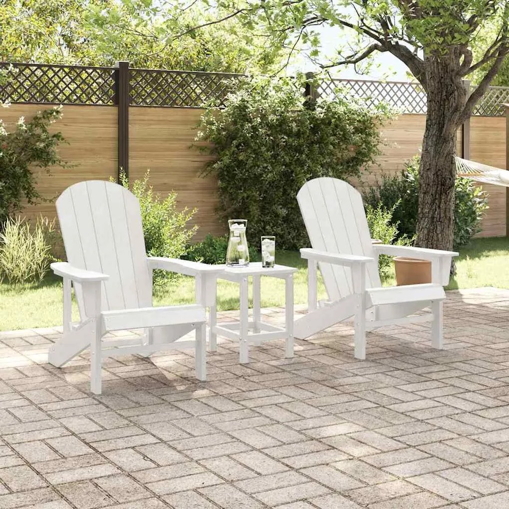 Cadeiras Adirondack vidaXL 2 pcs Brancas 74x82x90 cm HDPE