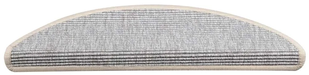 Tapetes escada adesivos 15 pcs 56x17x3 cm prateado