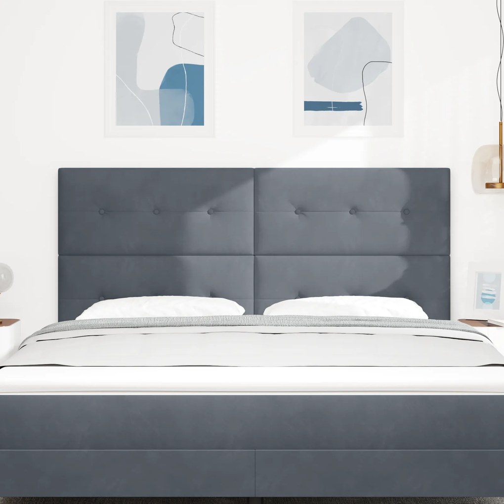 Cabeceira vidaXL Botonê Cinza Escuro 180 cm Veludo