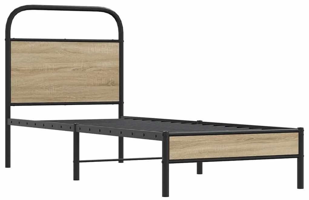 Estrutura cama s/ colchão derivados de madeira carvalho fumado