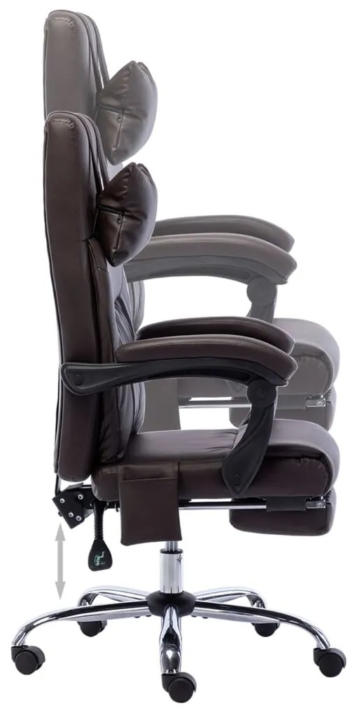 Cadeira escritório c/ função massagem couro artificial castanho