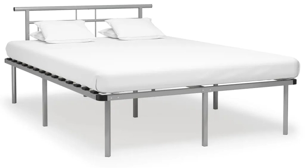 Estrutura de cama metal 160x200 cm cinzento