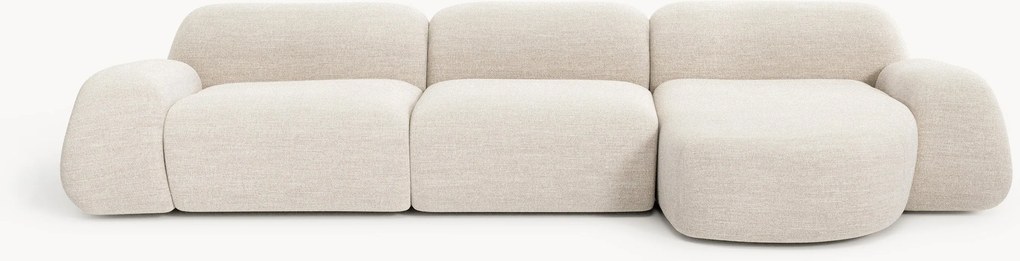 Sofá de canto modular em bouclé Wolke (4 lugares)