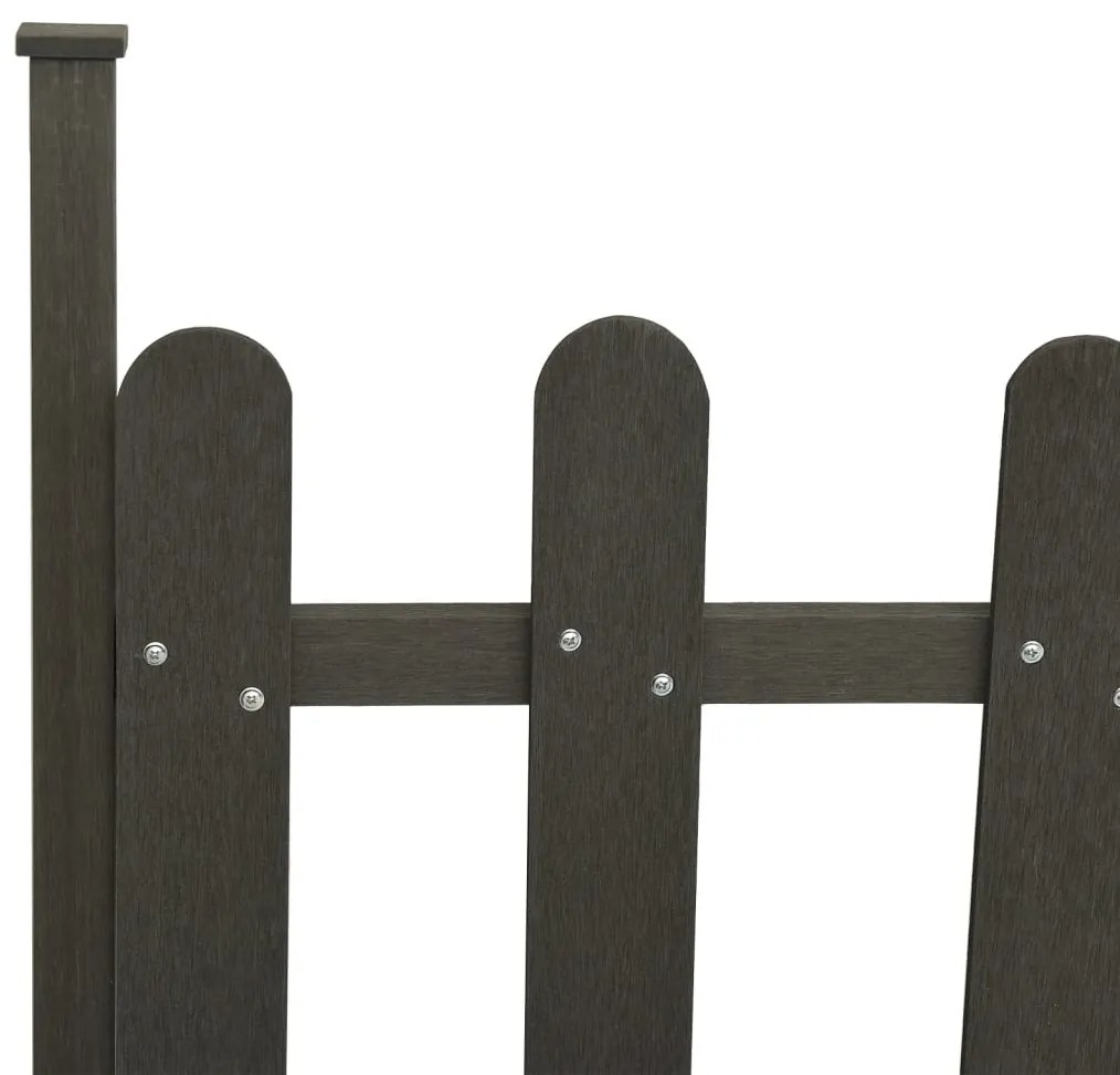 Cerca com postes 3 pcs 614x80 cm WPC