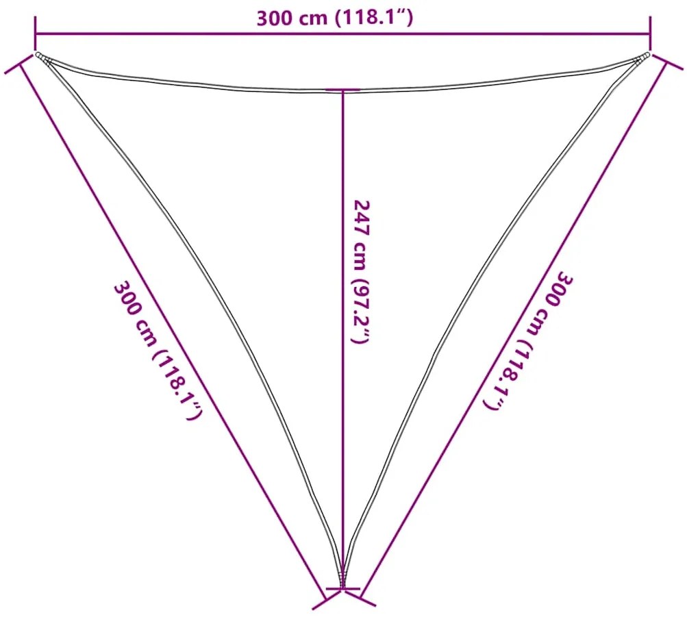 Para-sol estilo vela 160 g/m² 3x3x3 m PEAD terracota