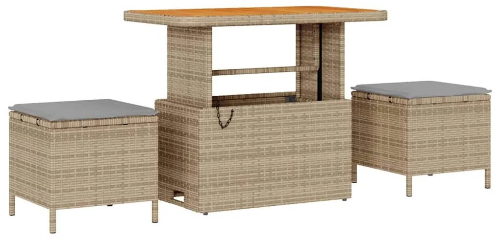 Conjunto de Sofá de Jardim vidaXL de 10 Peças com Almofadas Bege Ratta