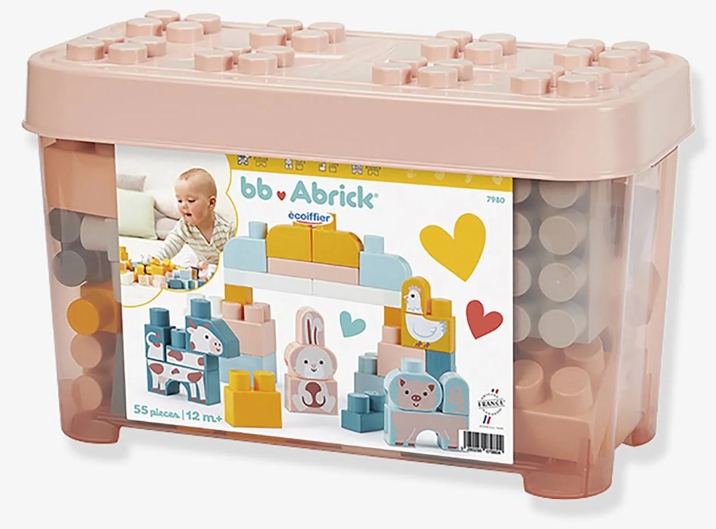 Abrick Barril de tijolos quinta 55 peças Ecoiffier multicolor