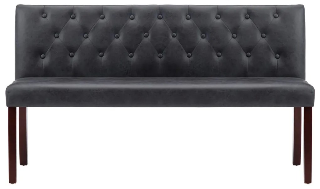 Banco 148,5 cm camurça artificial cinzento