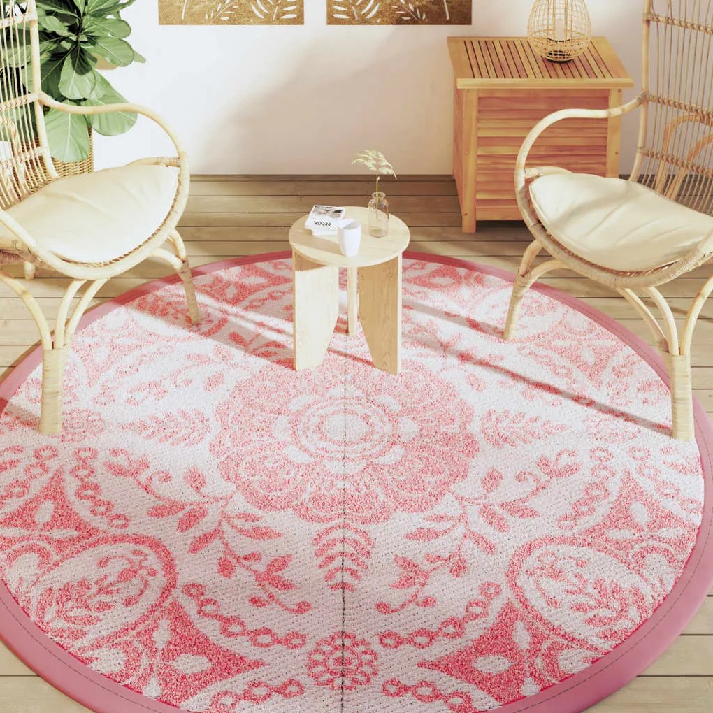 Tapete de exterior Ø200 cm ARAKIL PP Rosa