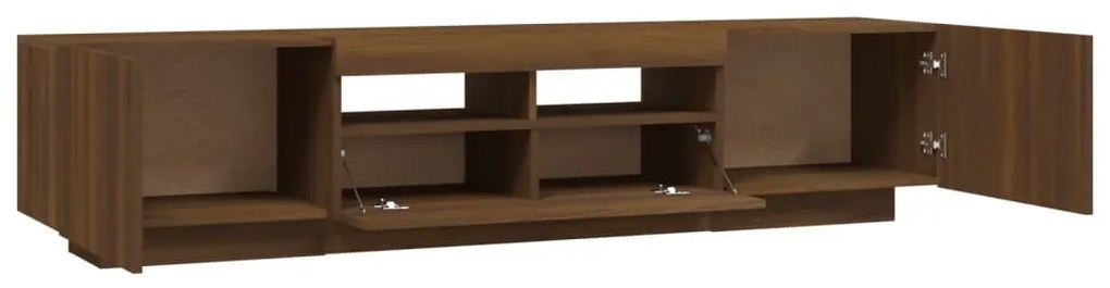 Conjunto móveis de TV 2pcs c/ LEDs madeira carvalho castanho