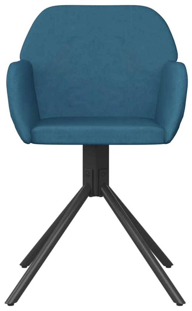 Cadeiras de jantar giratórias 2 pcs veludo azul