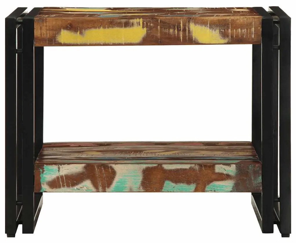 Mesa de centro multicor 50x50x38 cm madeira maciça recuperada