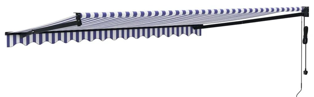 Toldo retrátil automático com 4x3 m azul e branco