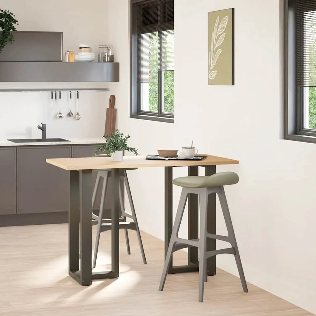 Pés de mesa de bar em forma de T, 2 peças, preto, 40x35x(90-91) cm, aç